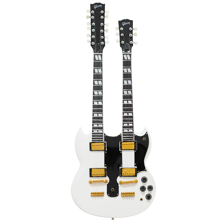 Gibson AXE HEAVEN EDS-1275 Alpine White 1:4 Scale Mini Guitar Model - Image 4