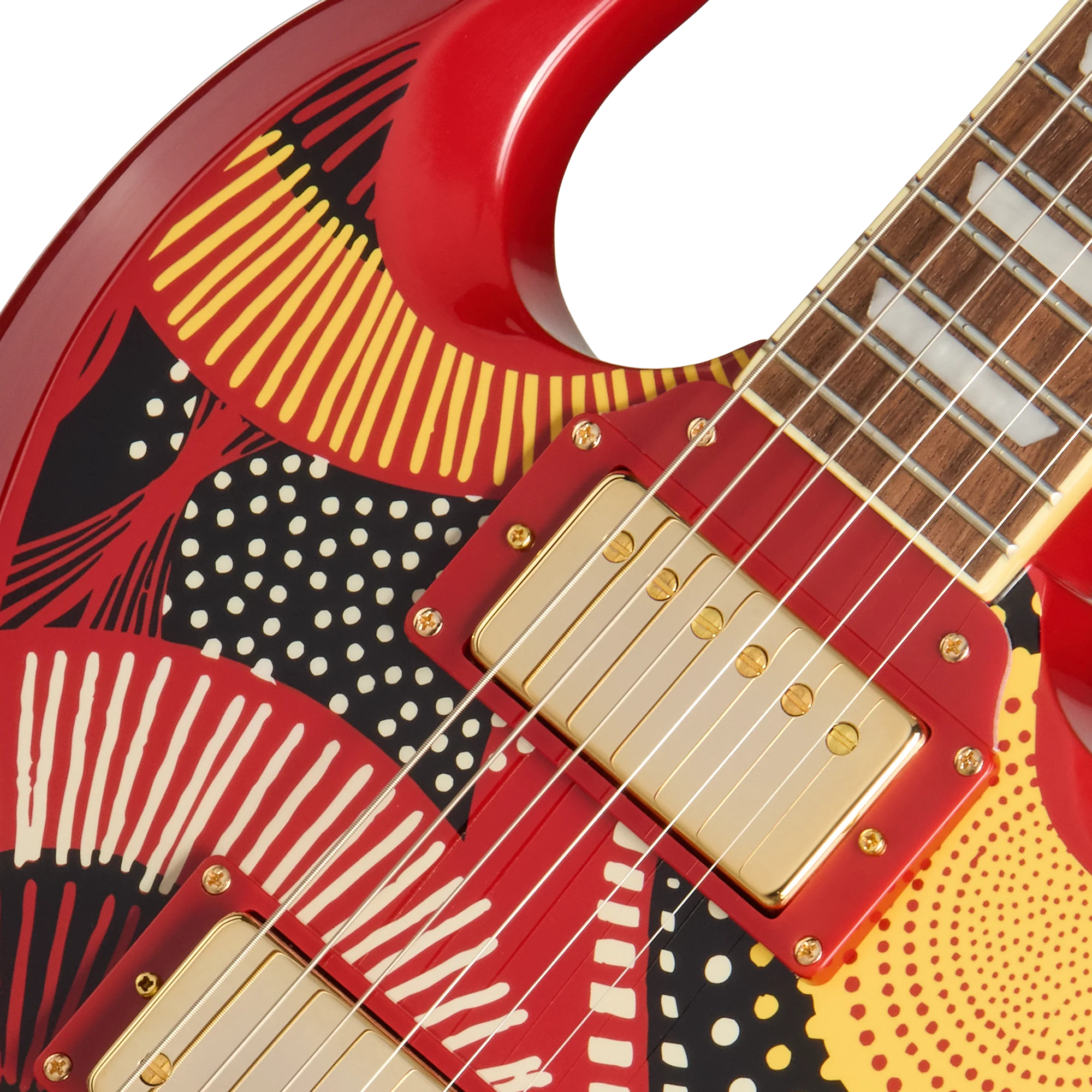 Epiphone Fatoumata Diawara SG, Ember Red with Malian Graphic - Image 7