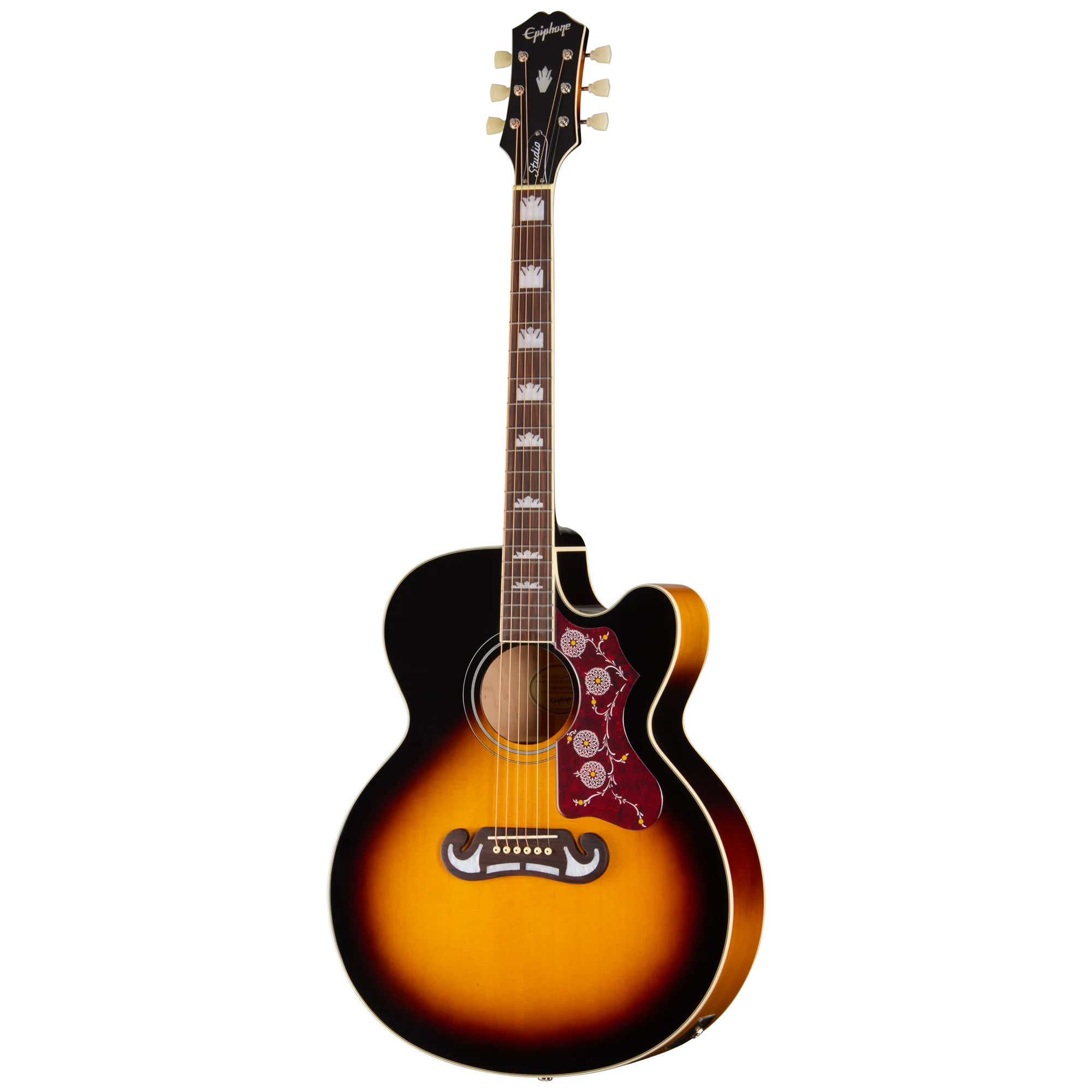 Epiphone J-200 Studio EC, Vintage Sunburst - Image 3