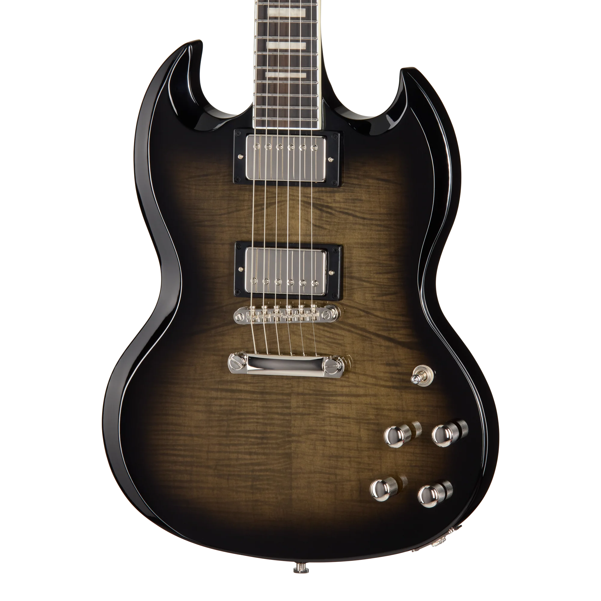Epiphone SG Custom Modern Figured, Translucent Ebony Burst, Exclusive