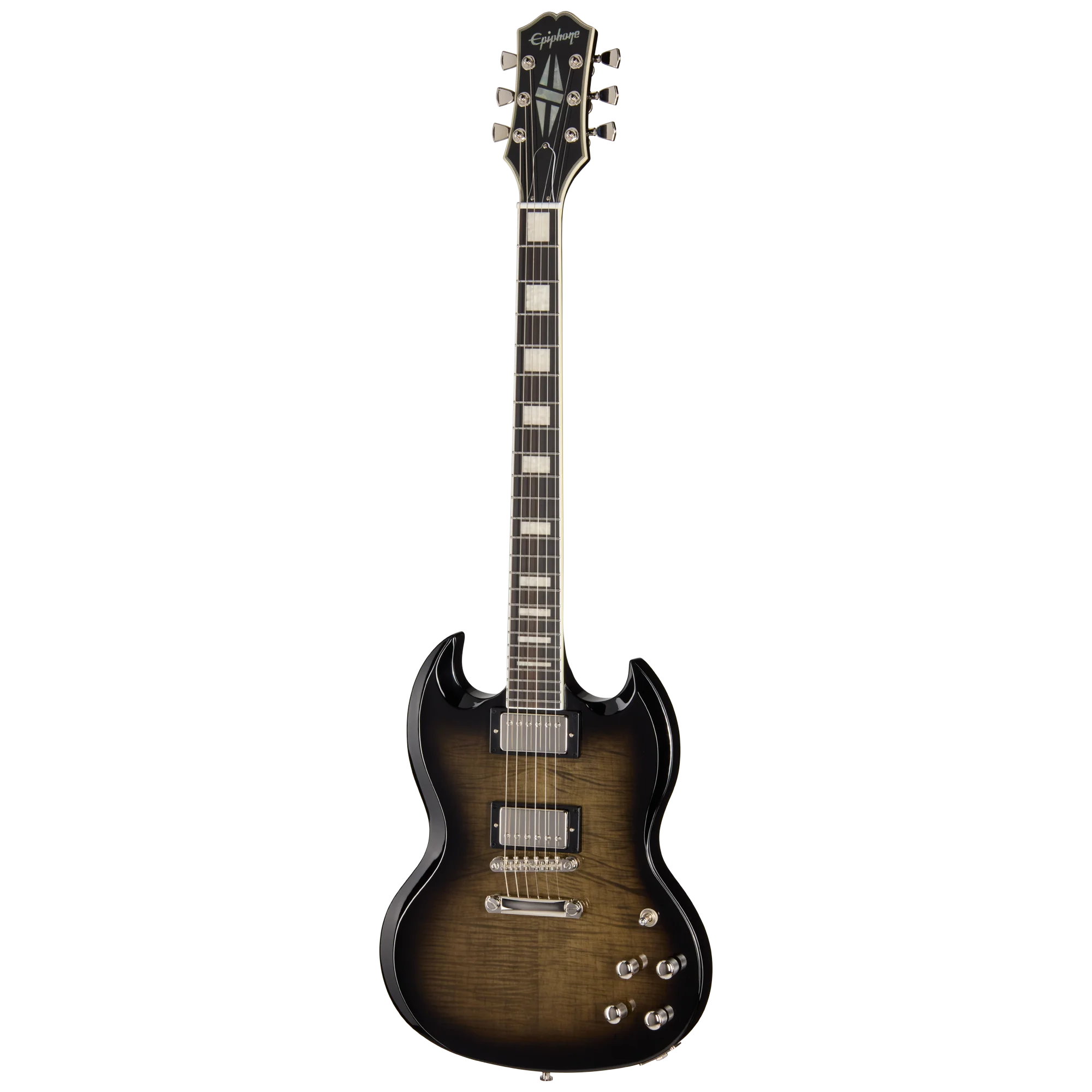 Epiphone SG Custom Modern Figured, Translucent Ebony Burst, Exclusive - Image 3
