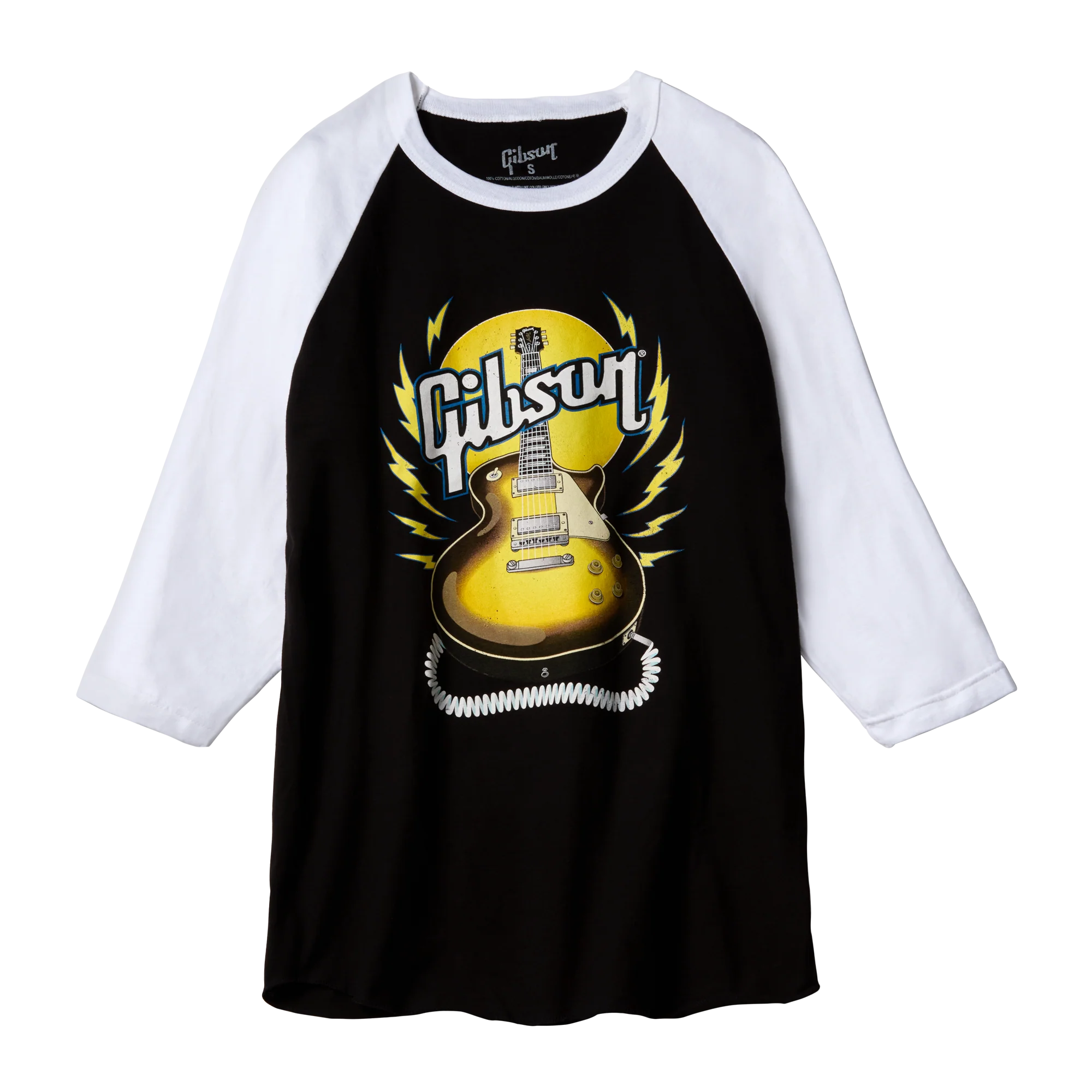 Gibson 70s Tour Baseball Tee, Black/White