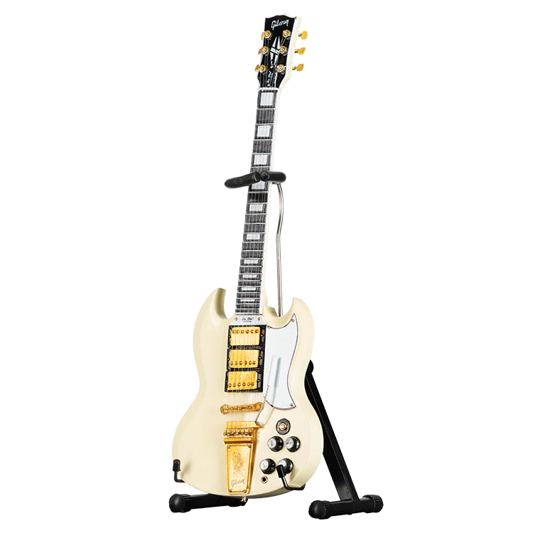 Gibson AXE HEAVEN '64 SG Custom White 1:4 Scale Mini Guitar Model - Image 2