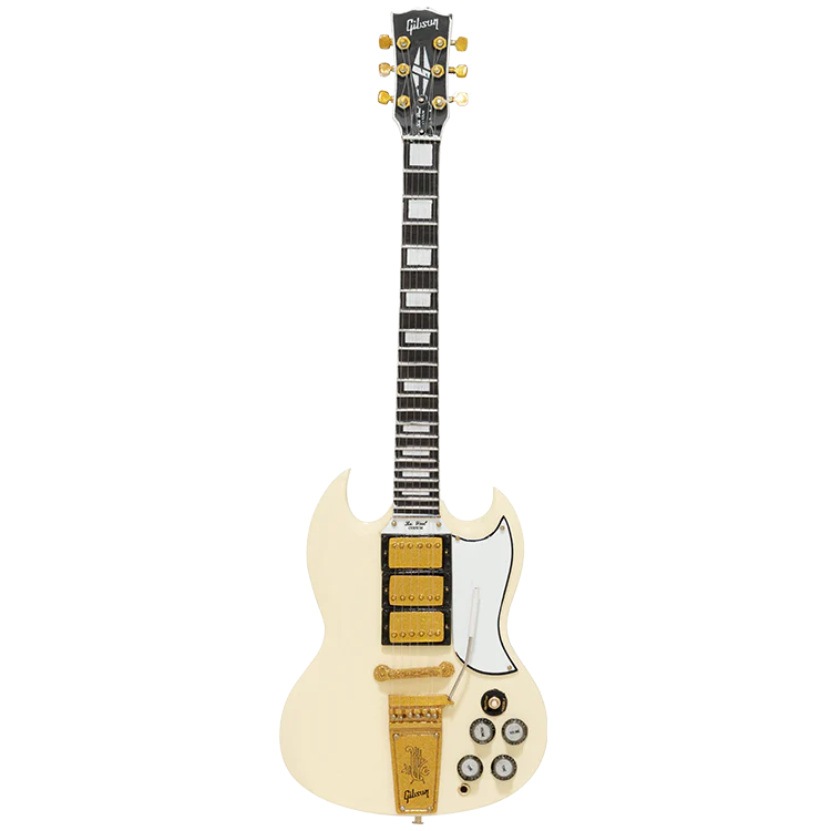 Gibson AXE HEAVEN '64 SG Custom White 1:4 Scale Mini Guitar Model - Image 4