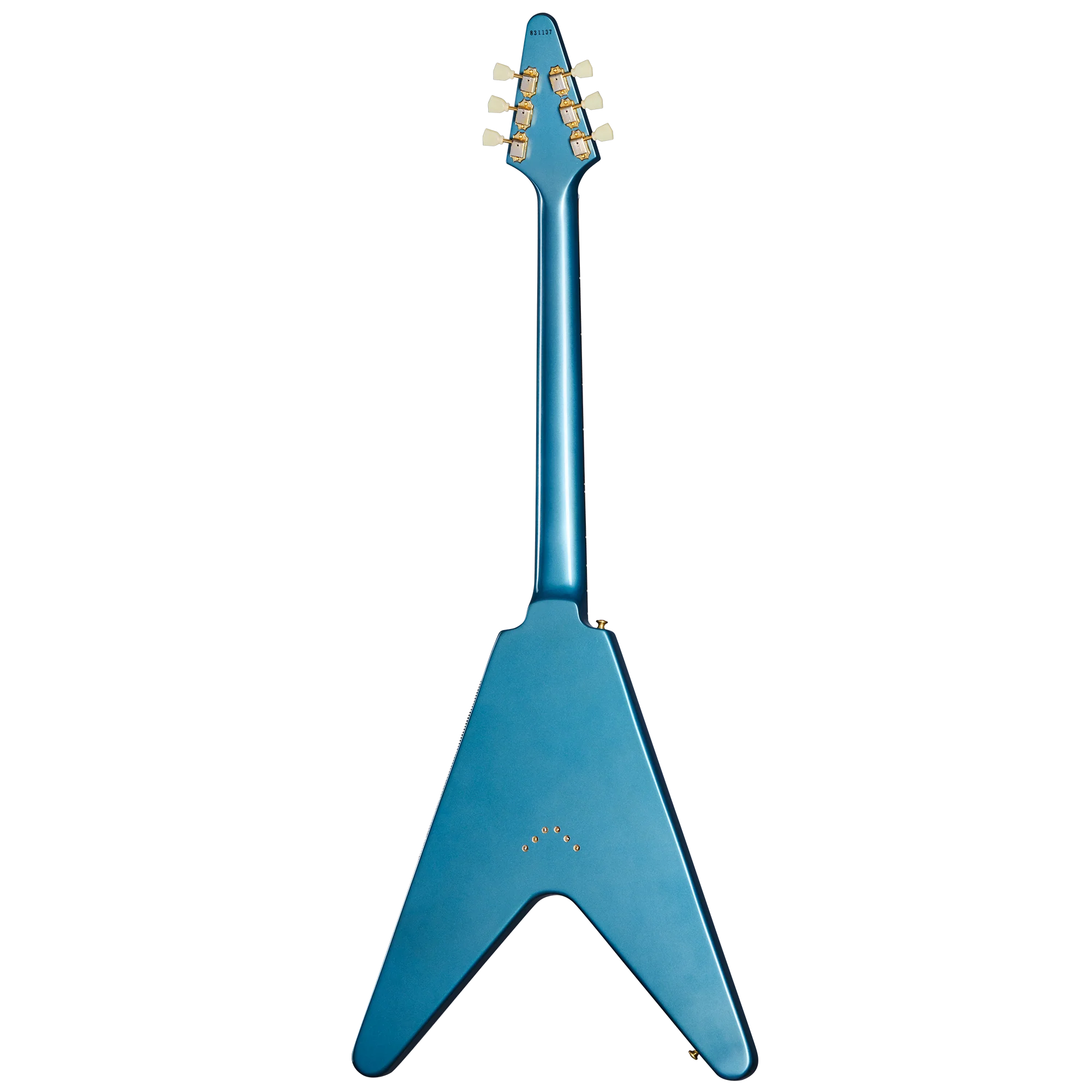 Gibson Custom 1958 Korina Flying V (White Pickguard), Exclusive, Antique Pelham Blue VOS - Image 3