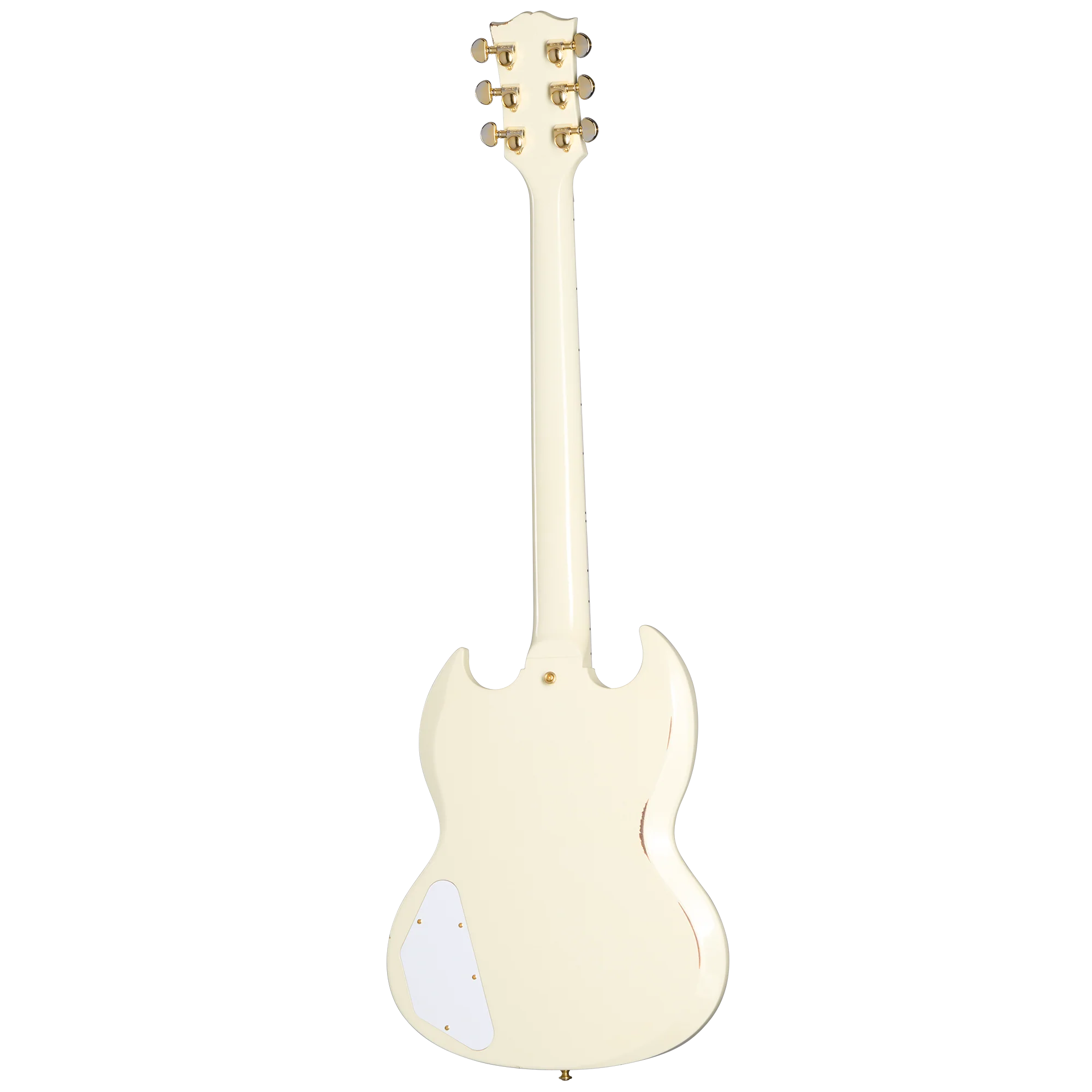 Gibson Custom 1962 Les Paul SG Custom Reissue with Ebony Block, Light Aged, Vintage White, Exclusive - Image 4