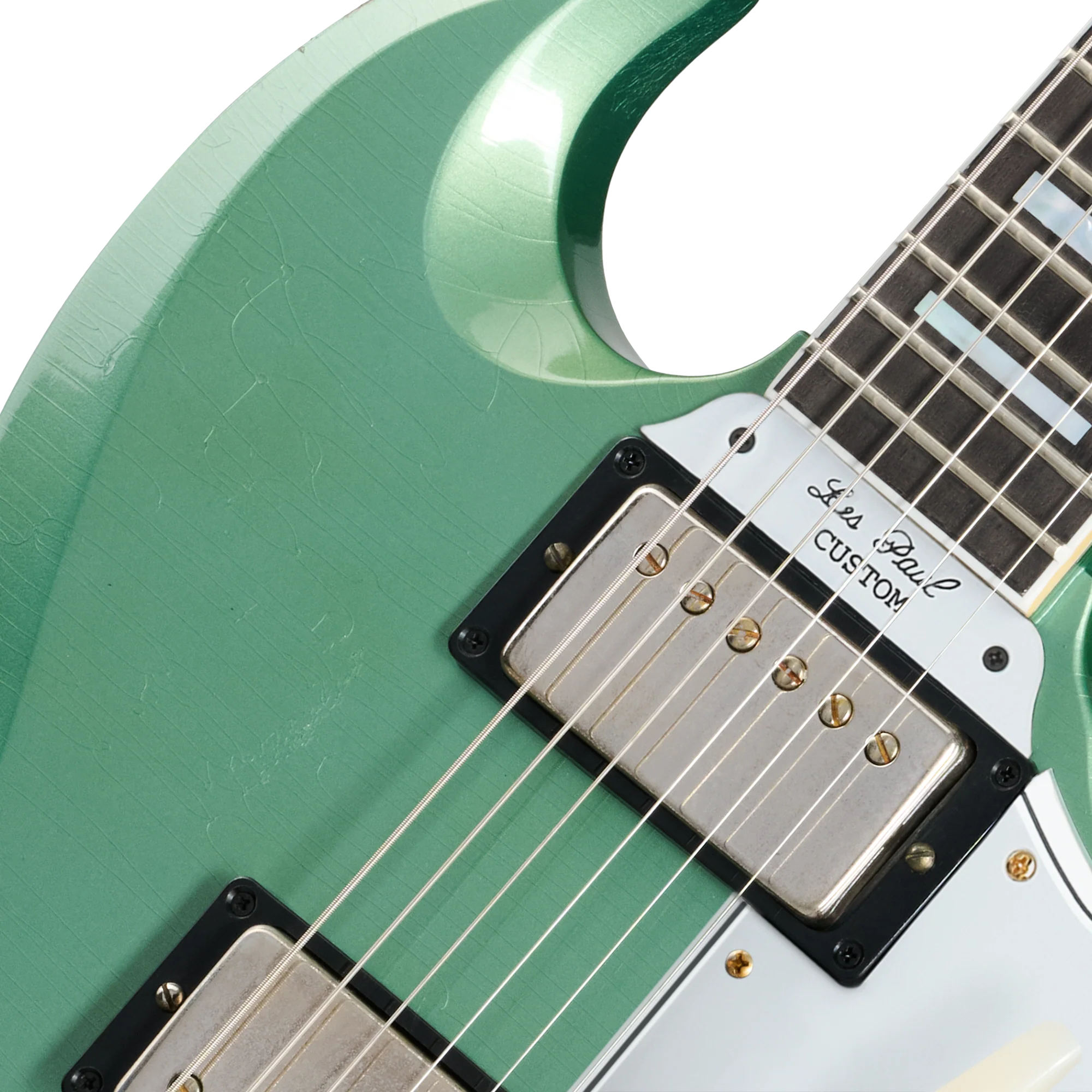 Gibson Custom 1963 Les Paul SG Custom Reissue, Light Aged, Inverness Green - Image 7