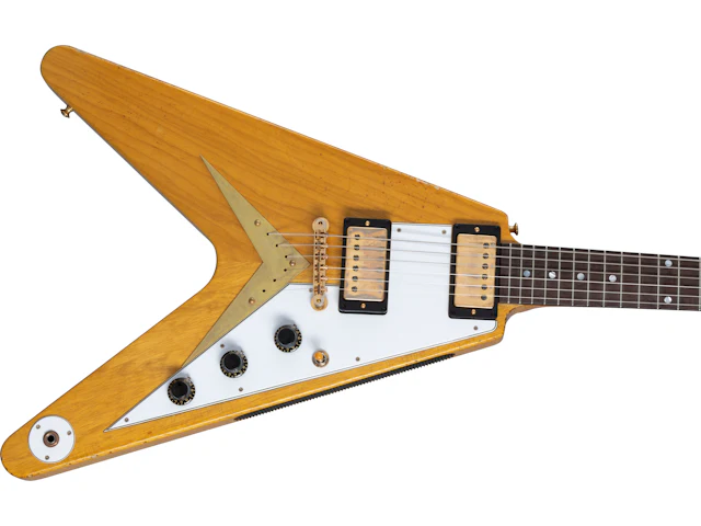 Gibson Custom 58 Korina Flying V Brazilian Rosewood Fingerboard, Aged Natural - Image 11