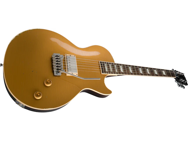 Gibson Custom Joe Perry "Gold Rush" Les Paul Axcess - Signed, Aged Antique Gold (Aged Brown/Pink Reissue 5-Latch Case Included), Signed/Aged Antique Gold - Image 11