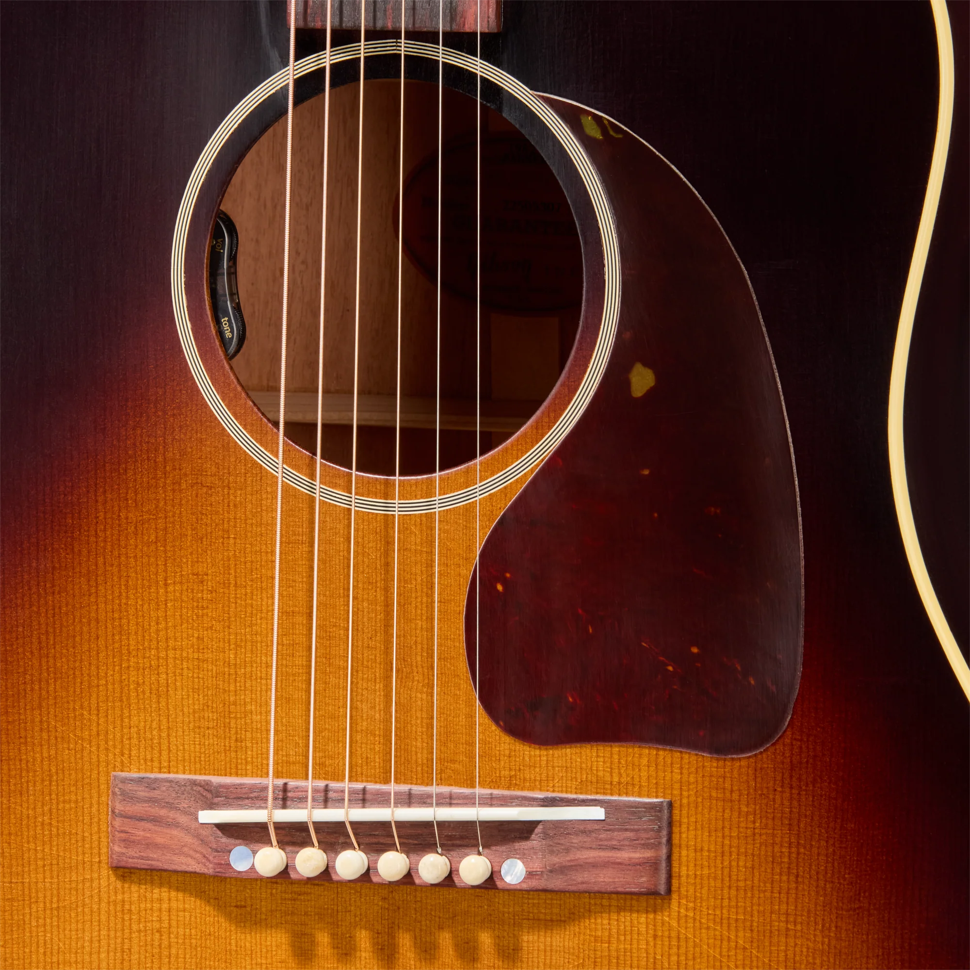 Gibson Custom 1942 Banner J-45 Reissue with HiFi, Ultra Light Aged, Vintage Sunburst - Image 11