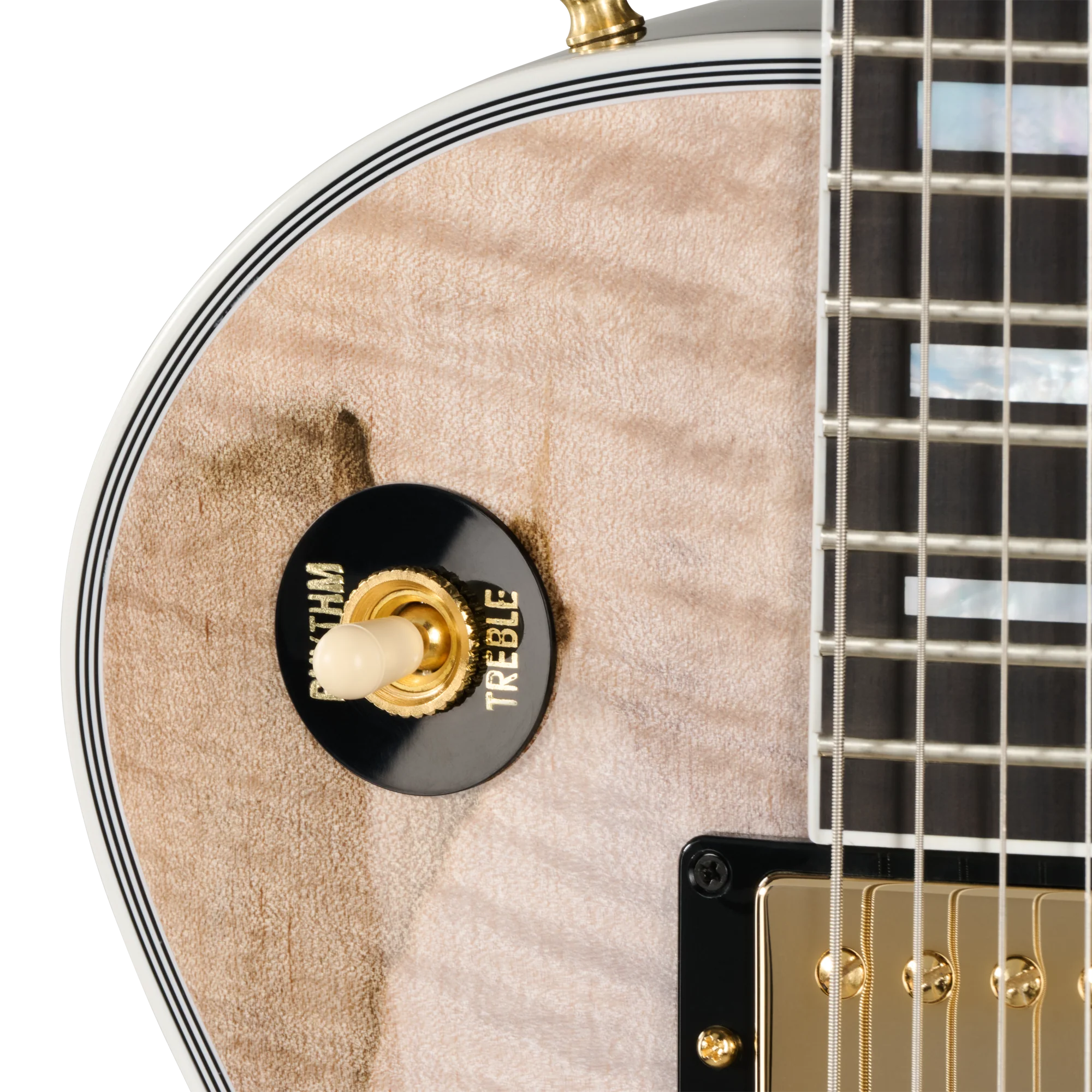 Gibson Custom Les Paul Custom with Figured Maple Heartwood Top, Gloss, Light Charcoal - Image 9
