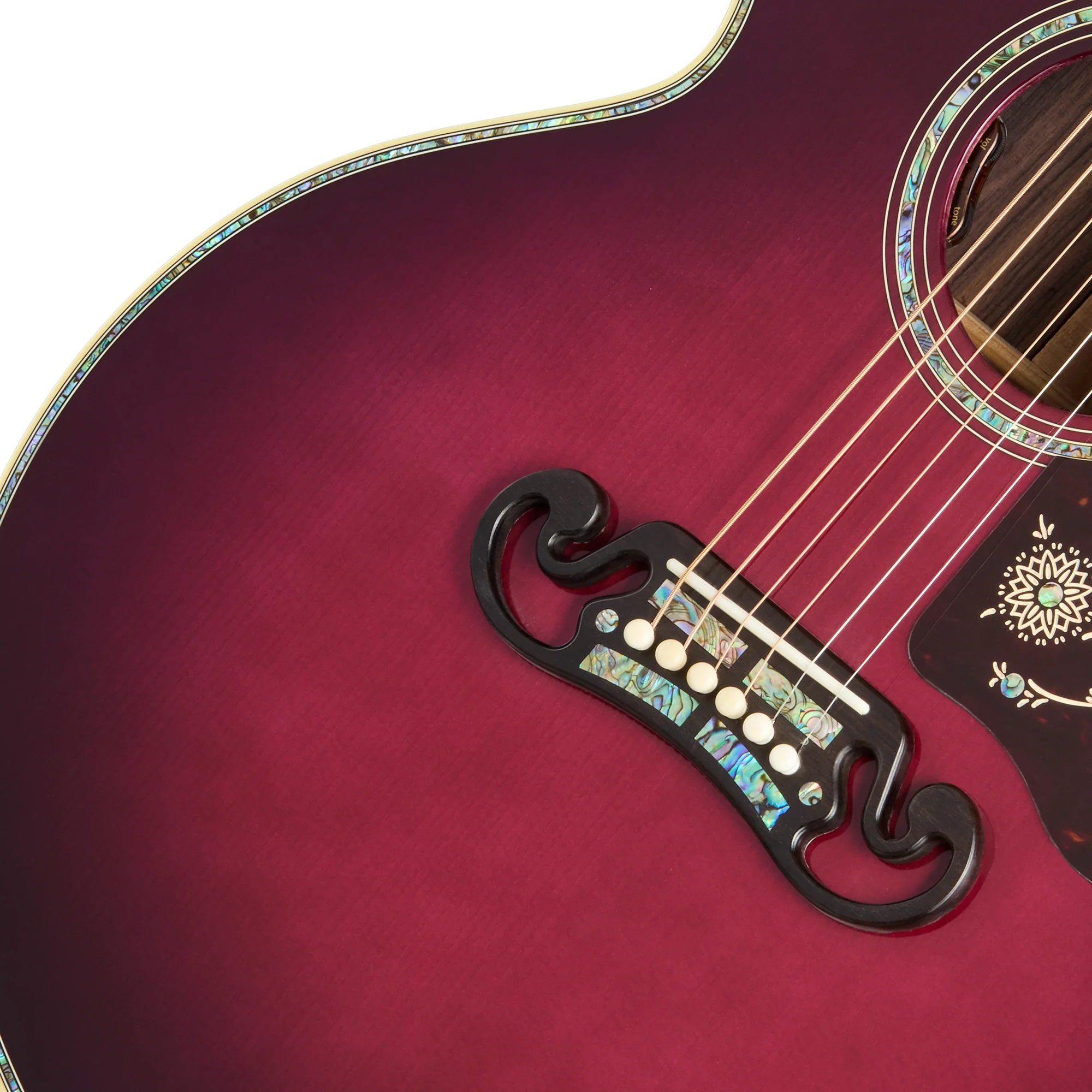 Gibson Custom SJ-200 Standard 3-Piece Back, Merlot Burst - Image 8