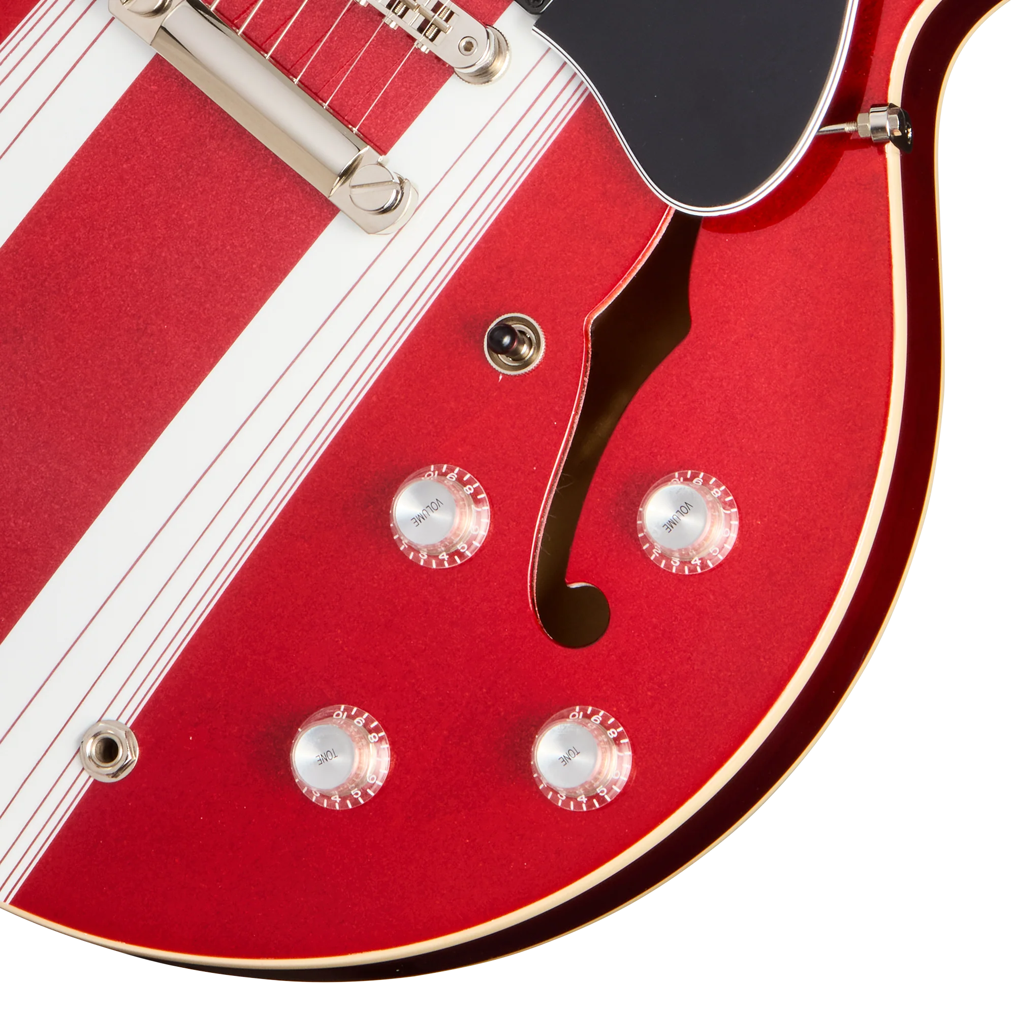 Gibson Mod™ Collection ES-335, Urgent Red Razorstripe - Image 8