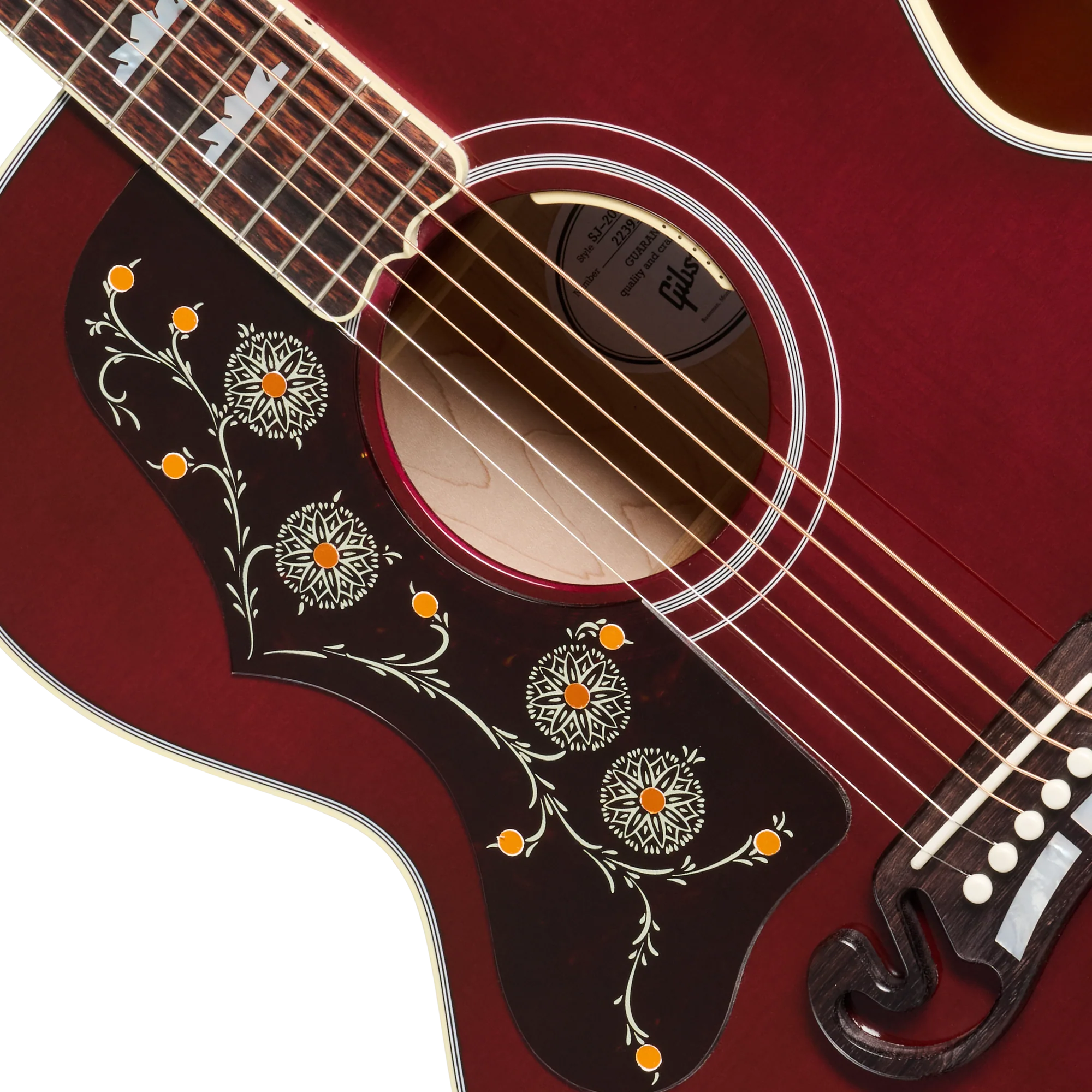 Gibson SJ-200 Standard, Left-Handed, Wine Red - Image 7