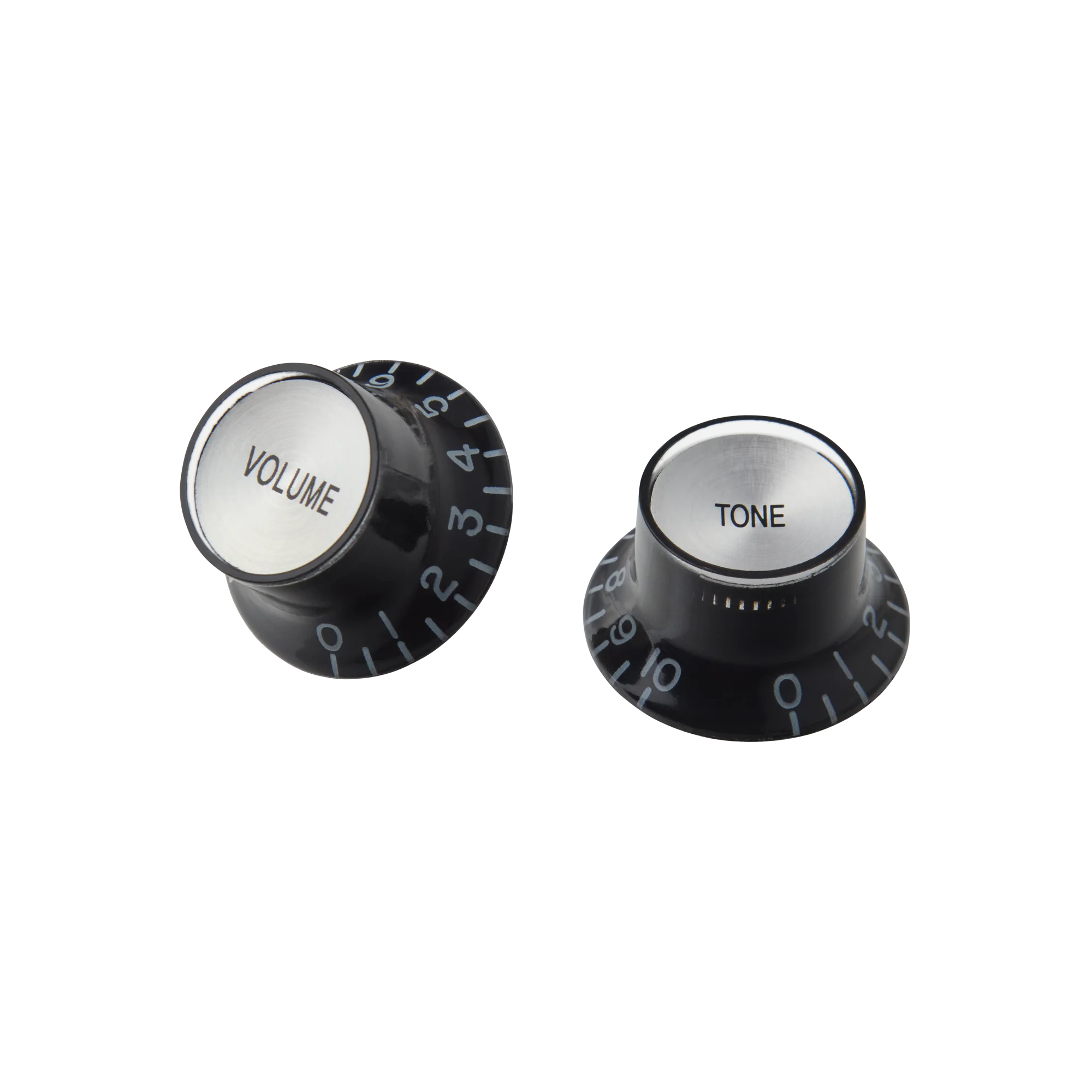 Gibson Top Hat Knobs, Black with Silver Inserts, 4 pack - Image 2