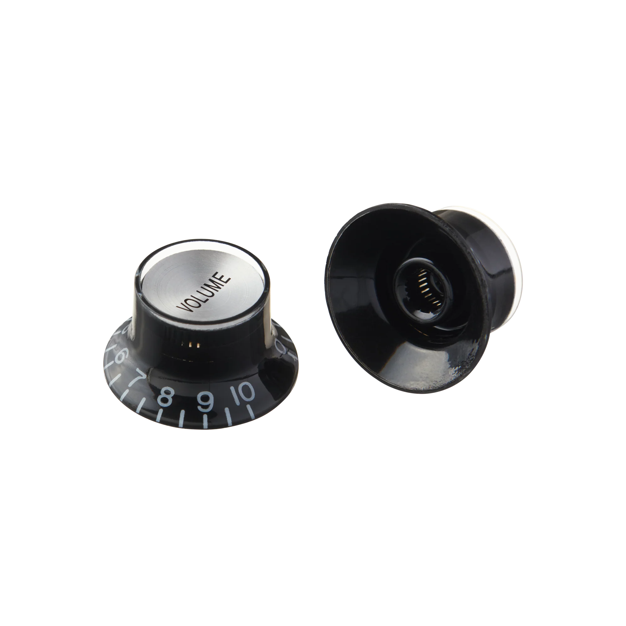 Gibson Top Hat Knobs, Black with Silver Inserts, 4 pack - Image 3