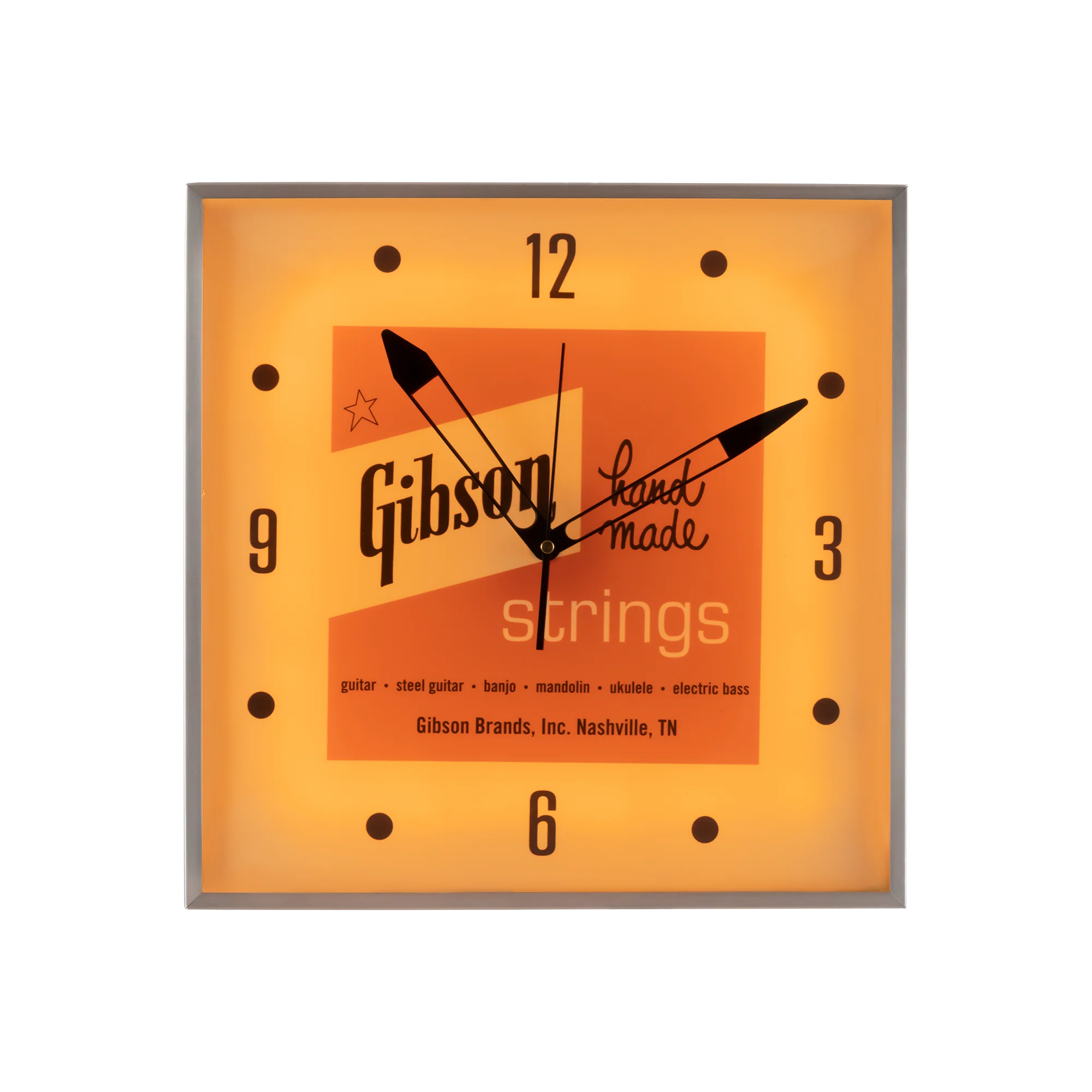 Gibson Vintage Lighted Wall Clock, Handmade Strings - Image 2